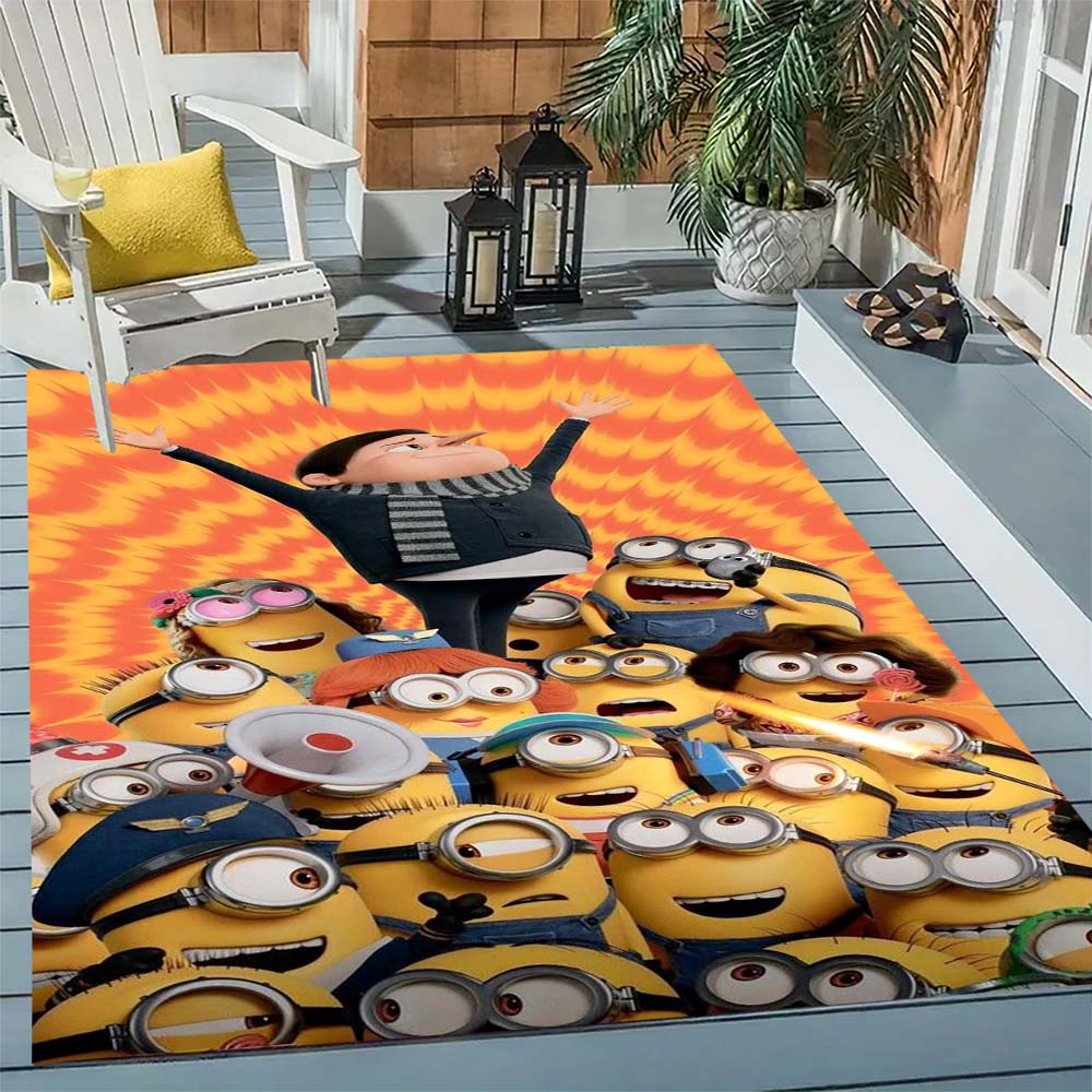 Stylish Minions Design Non-Skid Area Rug Living Room Bedroom Soft Carpet Children Play Mat Home Decor Gift