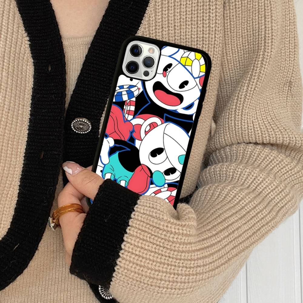 Anime Cuphead Cartoon Phone Case For IPhone 17 16 15 14 13 Plus 12 11 Pro Max PC+TPU Cases Back Cover