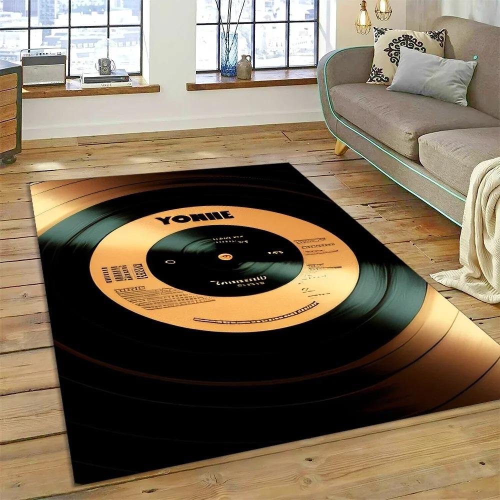 Vinyl Record Music Screen Tape Carpet Home Decor Living Room Hallway Non-slip Mechanical Washable Mat Sofa Coffee Table Area Rug