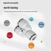 White PV Pneumatic Y-Shaped Air Tube Connector: 4, 6, 8, 10mm Straight-through Quick Plug