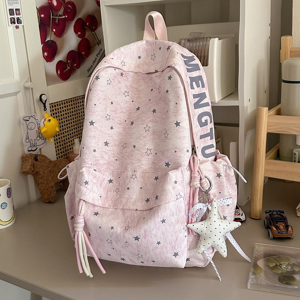 Schoolbag School bag Junior high school girl High value backpack Small fresh college style High school girl Large capacity campus backpack