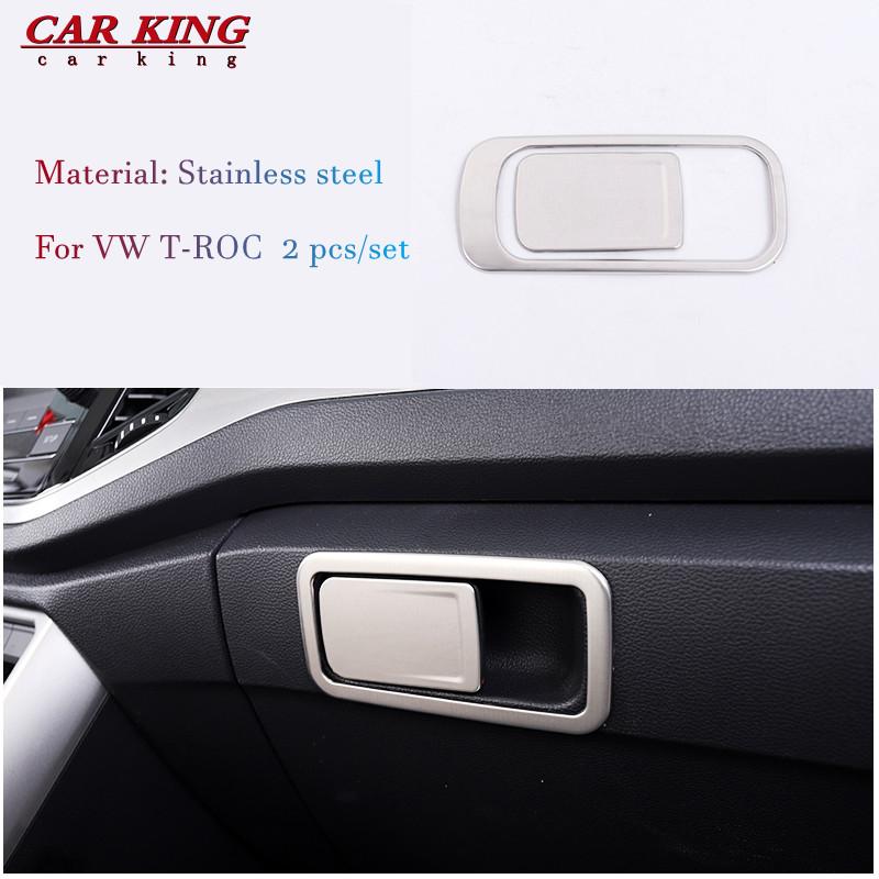 Stainless steel Inside Door Handle Bowl Cover Trim Frame Decoration For Volkswagen T-Roc TROC 2017-2022 Inner Car Accessories