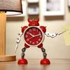 Creative Robot Decorative Clock Korean Cartoon Boy Alarm Clock Quartz Silent Decorative Watch Bedroom Decoration Ornaments