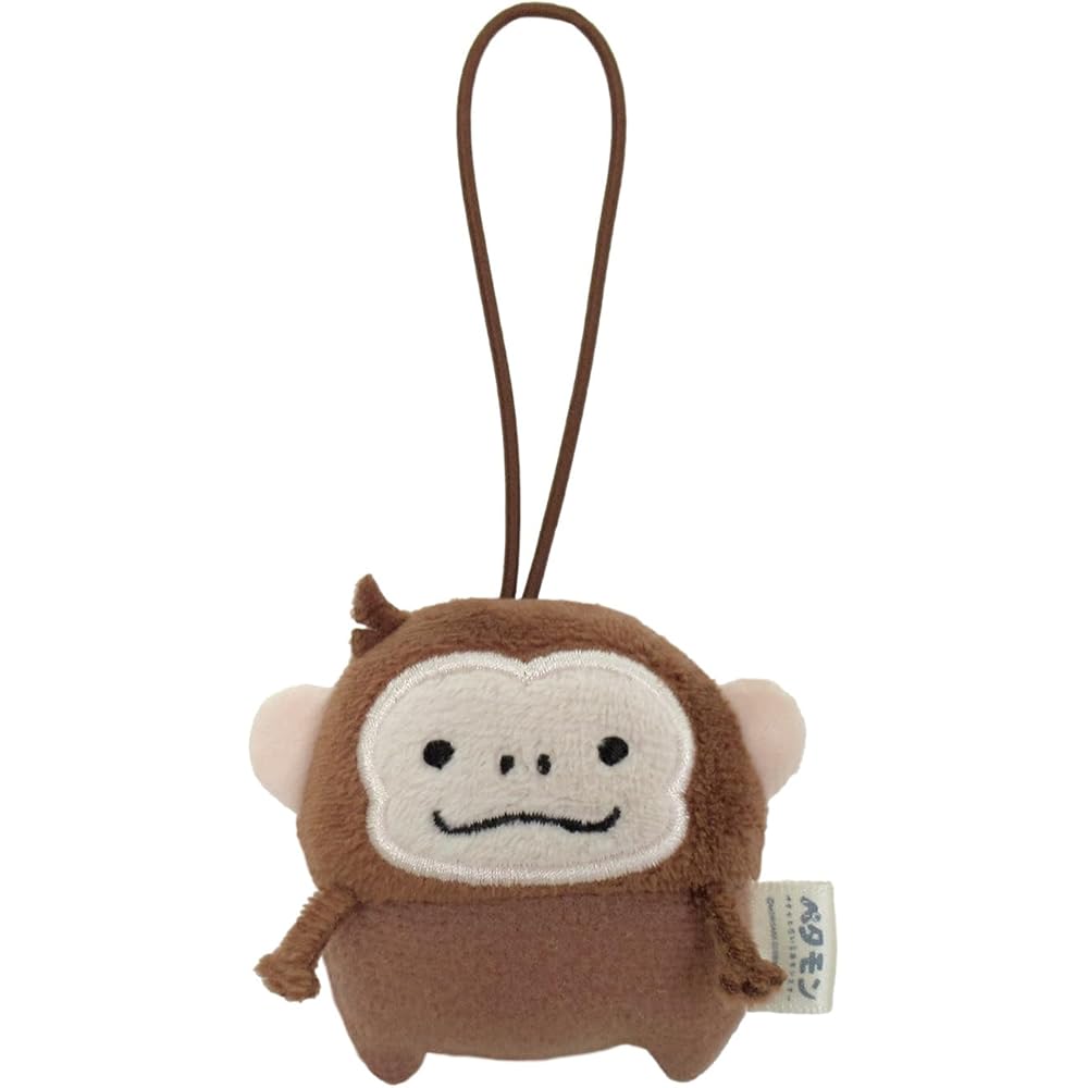 Morisaka Global Petamon Monkey Plush Keychain 5.5x2.5x6.5cm Cute Animal Strap Charm