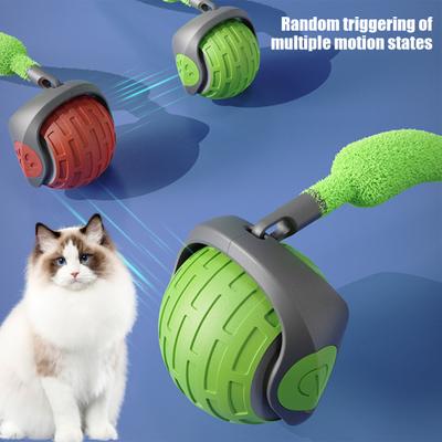 Interactive Cat Ball Toy USB Rechargeable Rolling Ball Toy Two-Speed Adjustment Automatic