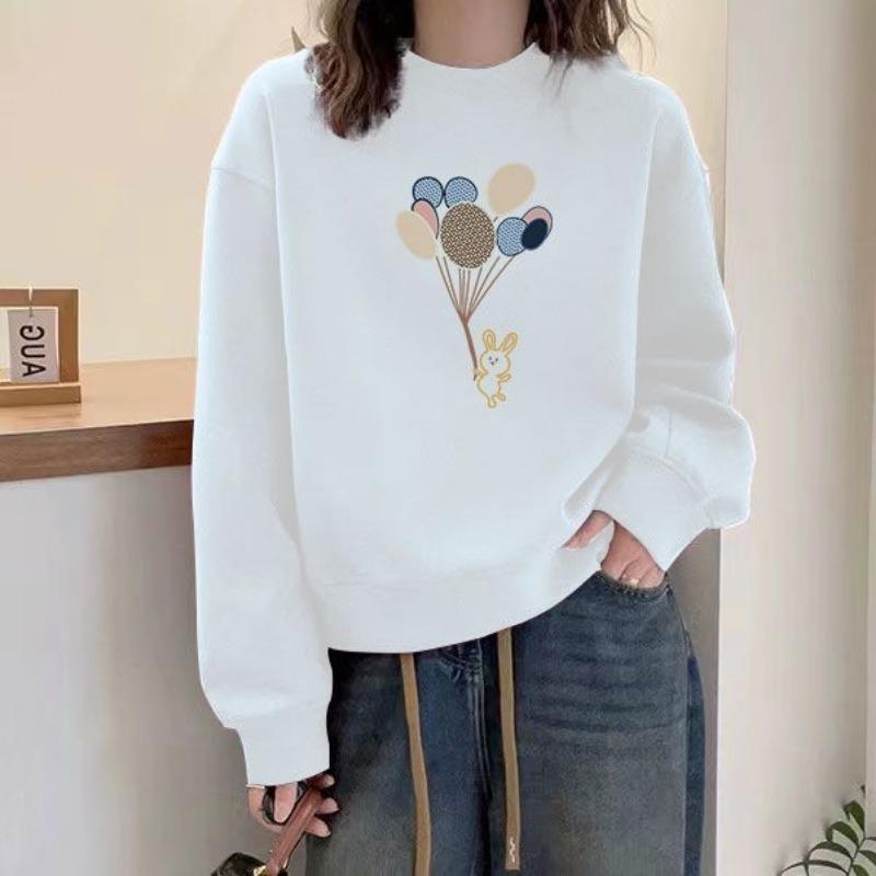 Spring and Autumn Pure Cotton High-waisted Short Sweatshirt for Women Korean Style Long-sleeved Loose Versatile Thin Top