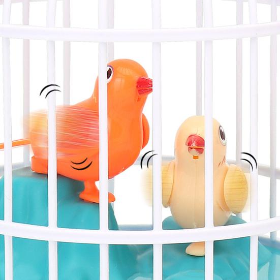 Kids Birdcage Toy with Sound Light Flapping Wings Detachable Hook Voice Control Funny Toddlers Educational Simulated Bird Model Toy Boys Girls Gift