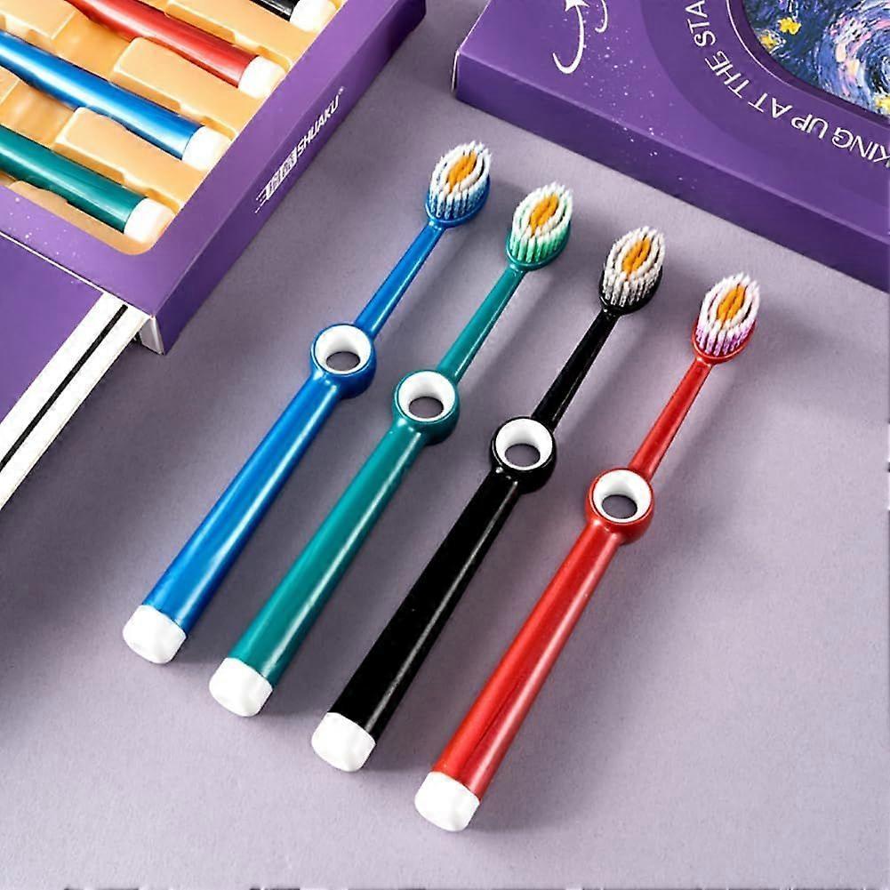 Extra Soft Toothbrushes with Wide Head for Adults, Nano Toothbrush with Ultra Fine Bristles for Sensitive Gums, Multi Color, Pack of 4