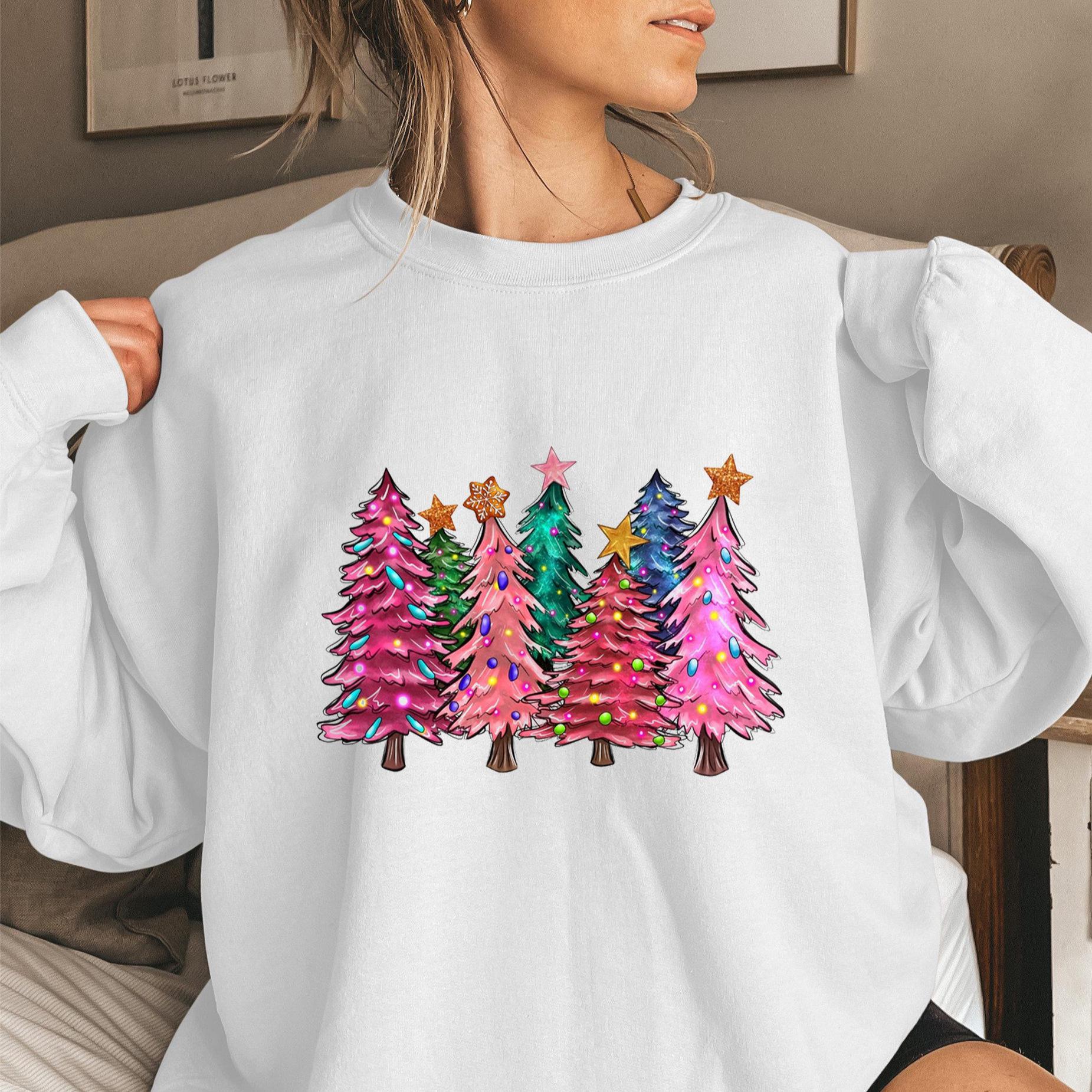 

European and American Long Sleeve Crew Neck Christmas Sweatshirt S светло-серый