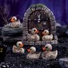 .20Pcs Cute Skull Ducks Ornaments Resin Figurines For Halloween Gothic Home Office Party Compact Desk Decorations