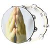 Tambourine 10-Inch Double Row Sheepskin Handbell Palm Hand Drum Education Tambourine Drums Percussion Musical Instrument