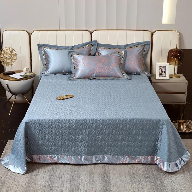 European relief pure cotton quilted quilted cotton bed cover single piece cotton thickened bed cover double bed cover 3 pcs set