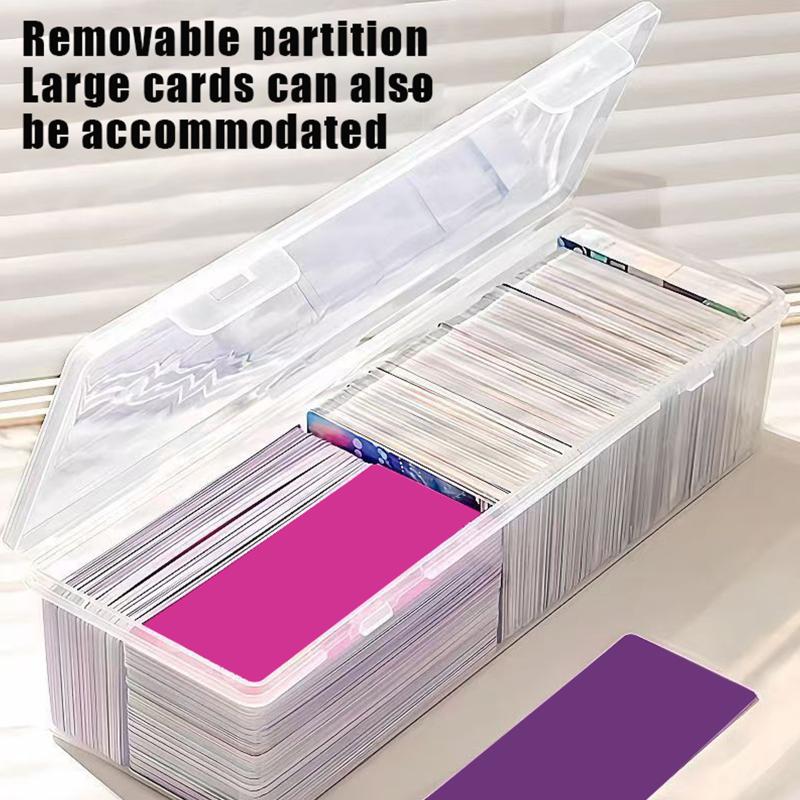 Clear Plastic Compartmentalized Organizer Box Holds 550+ Game Cards Storage Box With Adjustable Divider For Cards 1Pcs