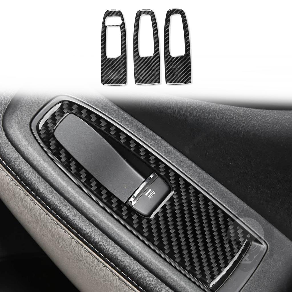Real Carbon Fiber Car Accessories Window Lift Set Trim Cover Soft Sticker For Subaru Forester SK 2024