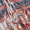 Spring 2026 European & American Style Women's Bohemian Tassel Dress with Print - Loose Fit