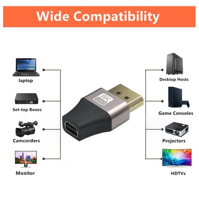 Mini DisplayPort Female/Male To DisplayPort Male/Female 8K Extension Converter 8K@60Hz 4K@144Hz DisplayPort 1.4 Transmission