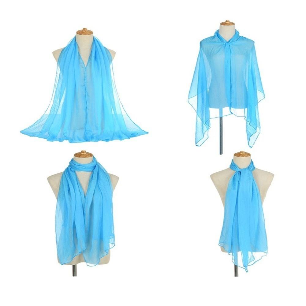 Thin Sunscreen Shawl Solid Color Shawl Silk Elegant Female Wrap Shawls  Women's Fashion