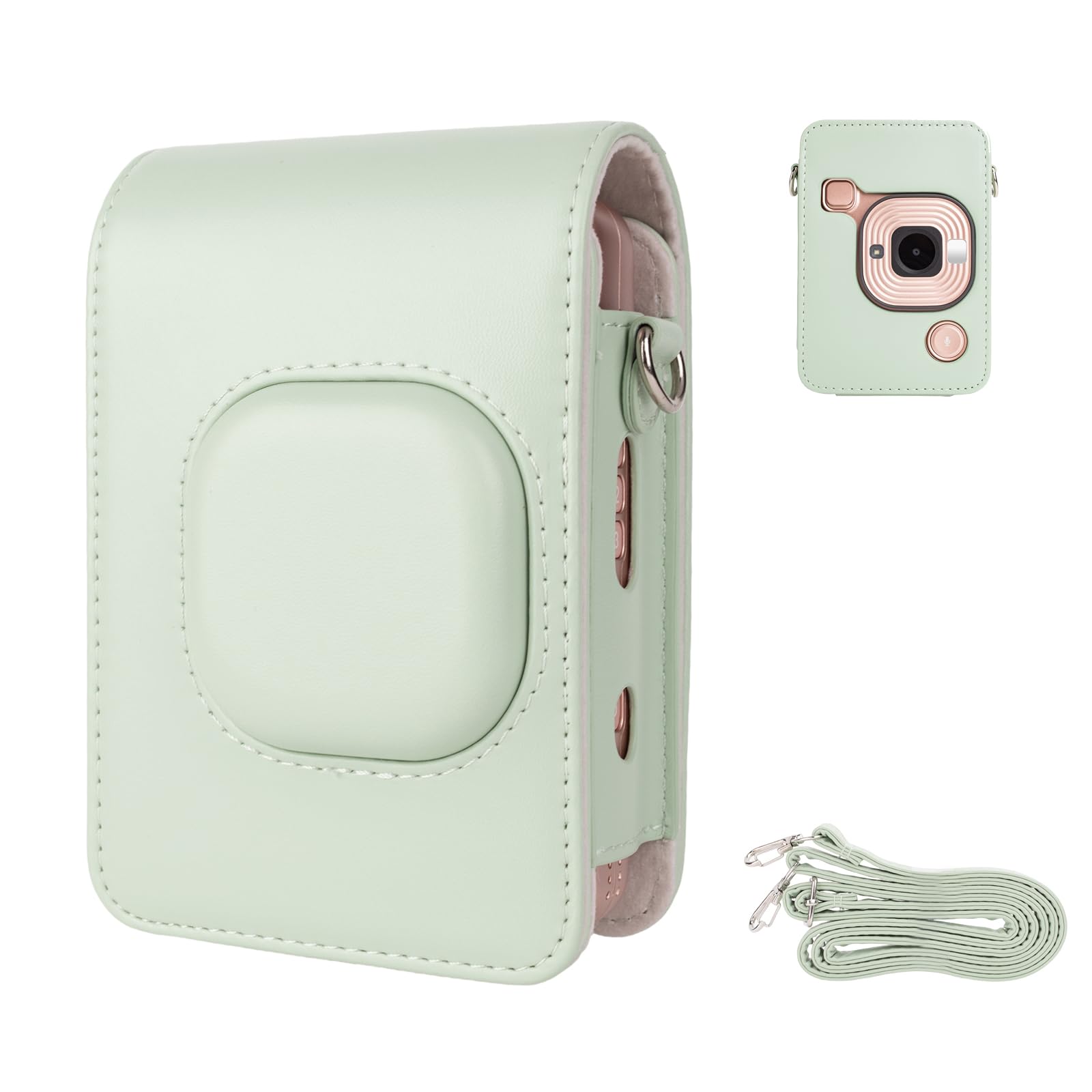 

Rieibi PU Leather Protective Camera Case for Insatx Mini LiPlay Instant Camera - Case for Instax mini Liplay with Adjustable Strap