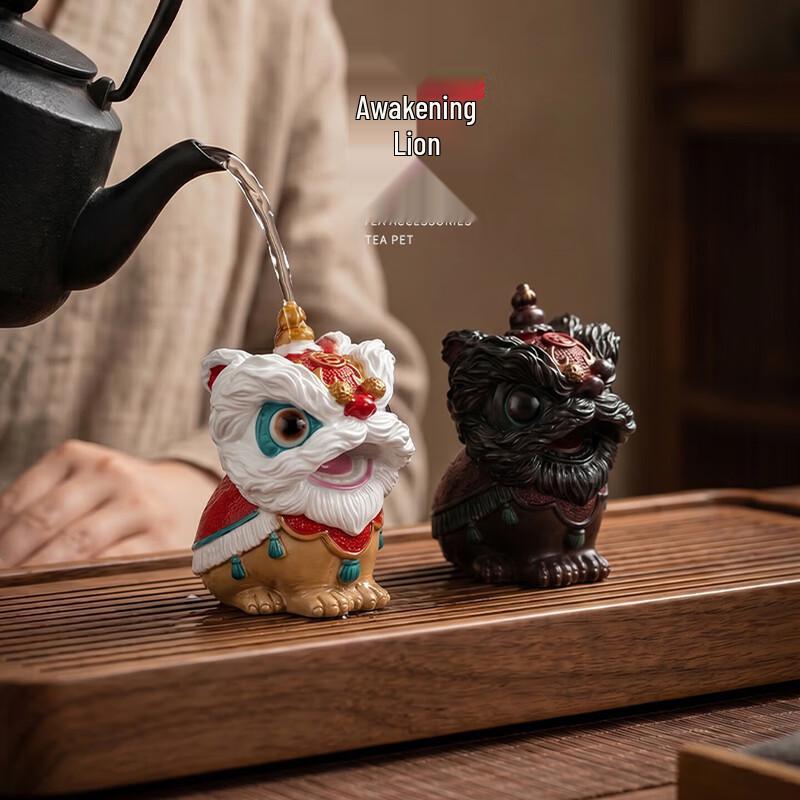 BJ Creative Color-Changing Lion Dance Tea Pet Figurine