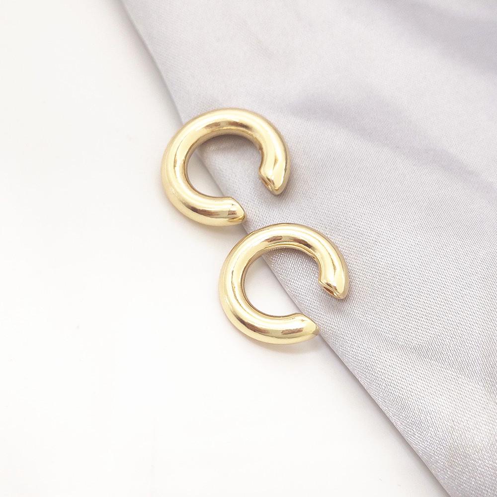 Minimalist Asymmetrical Double Circle C-Shaped Metal Ear Cuff Jewelry