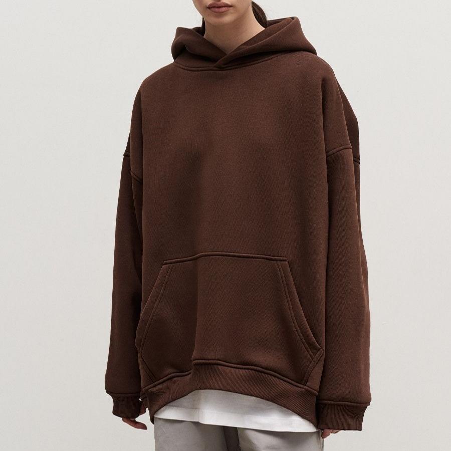 

GMXIA Женская толстовка с капюшоном на осень и зиму Street Shaker Свободная толстовка с капюшоном и карманами L кофейный