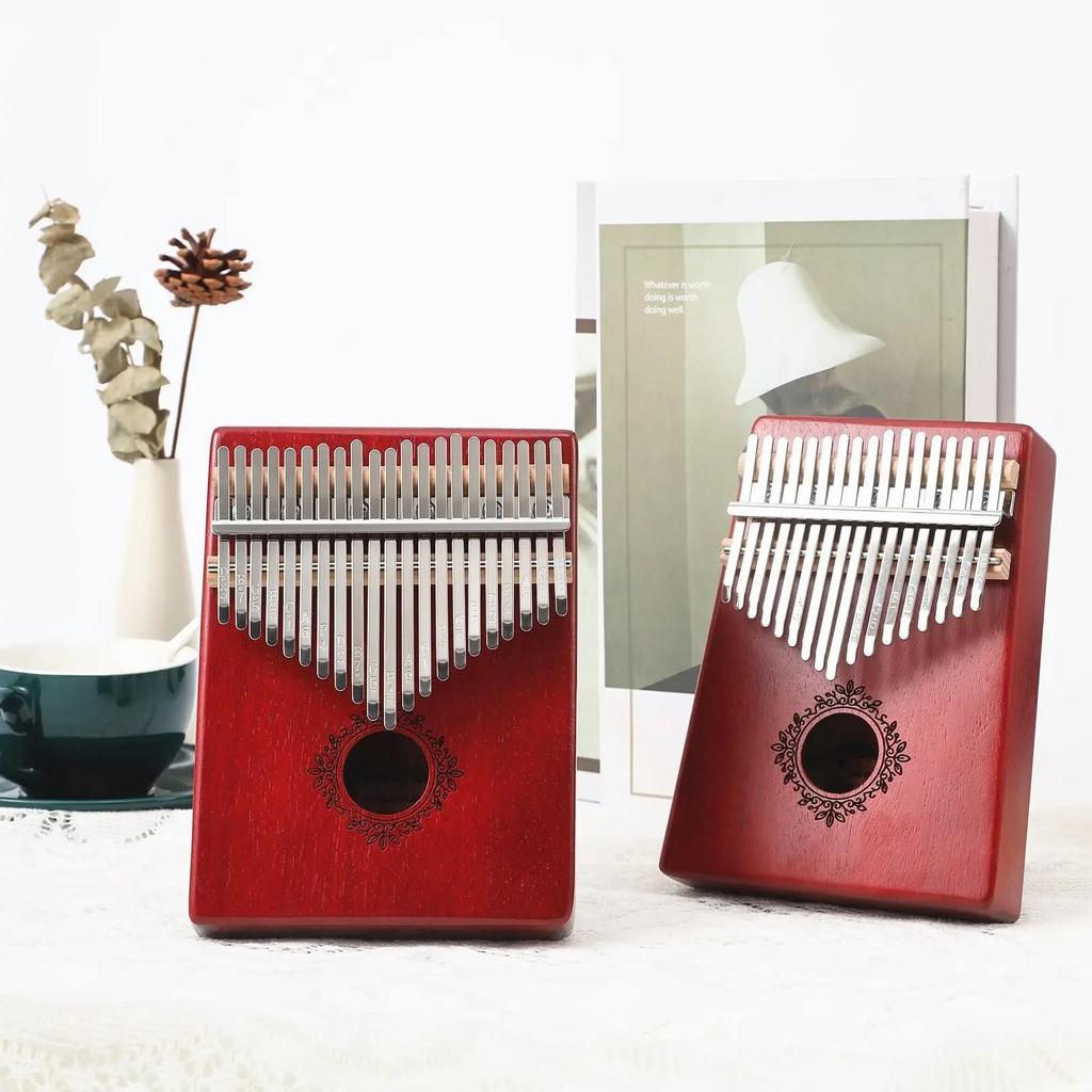 17 Keys Kalimba Thumb Piano Instrument Finger Mbira Mahogany Wood and 21 Keys