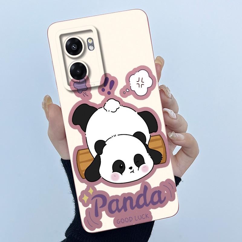 Hülle Für Realme Narzo 50 5G V23 5G Q5i Niedlicher Panda Süße Katzen Silikon Weiche Rückseite RMX3572 RMX3571 Stoßfänger Schutzhülle