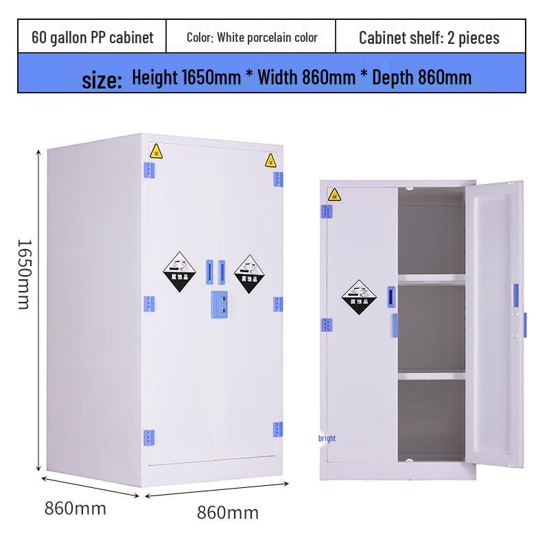 Yuanzu 90 Gallon PP Lab Chemical Storage Cabinet