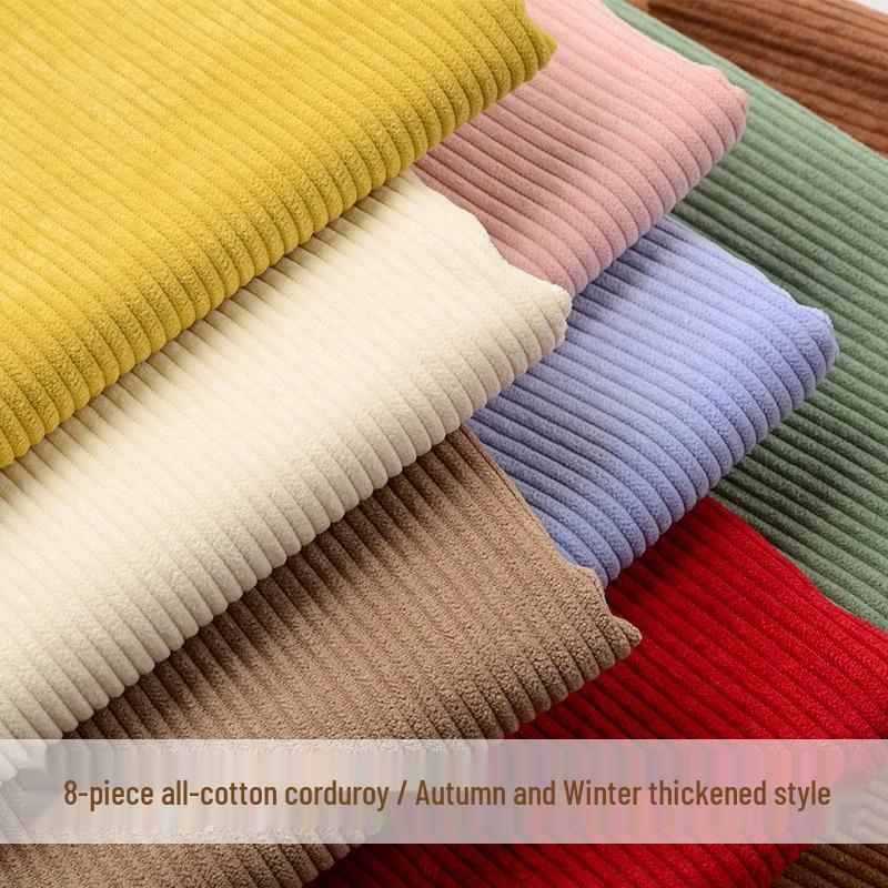 

Pure Cotton 8W Corduroy Fabric: Non-Stretch 8 Wale for Outerwear, Hoodies, and Pants