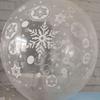 12inch Christmas Party Balloon Decoration with White Snowflake Print Transparent Gold Balloon for Holiday Party Layout