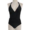 2Pcs/Set Women Tankini Set V Neck Ruched Tummy Control Tops High Waisted Bottoms Color Block Swimwear Summer Beachwear