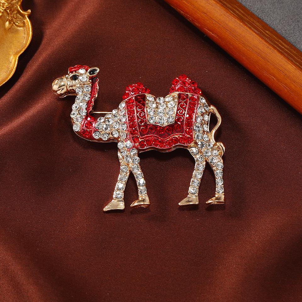 Vintage Diamond Camel Brooch - Men's Suit Accessory