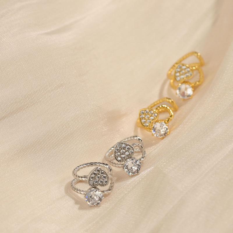 Boucle d'oreille clip Amour Nouvel An Mode Femme Piercing d'oreille Tempérament Été