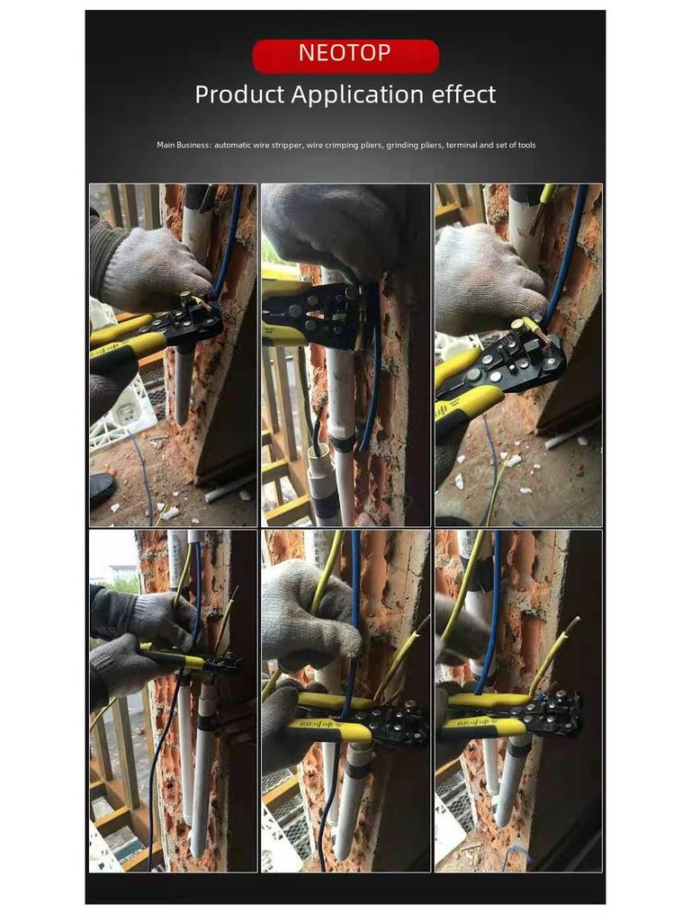 Automatic Multi-Function Wire Stripping and Pressing Pliers for Electricians