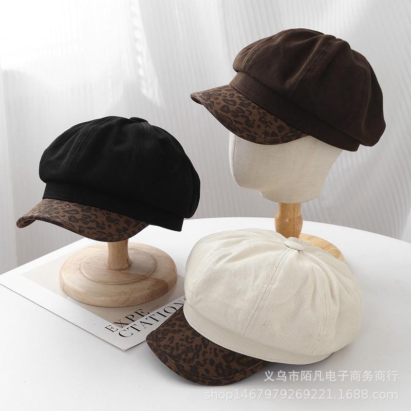 Autumn and winter new fashion octagonal hat children's trendy versatile British retro sunscreen beret