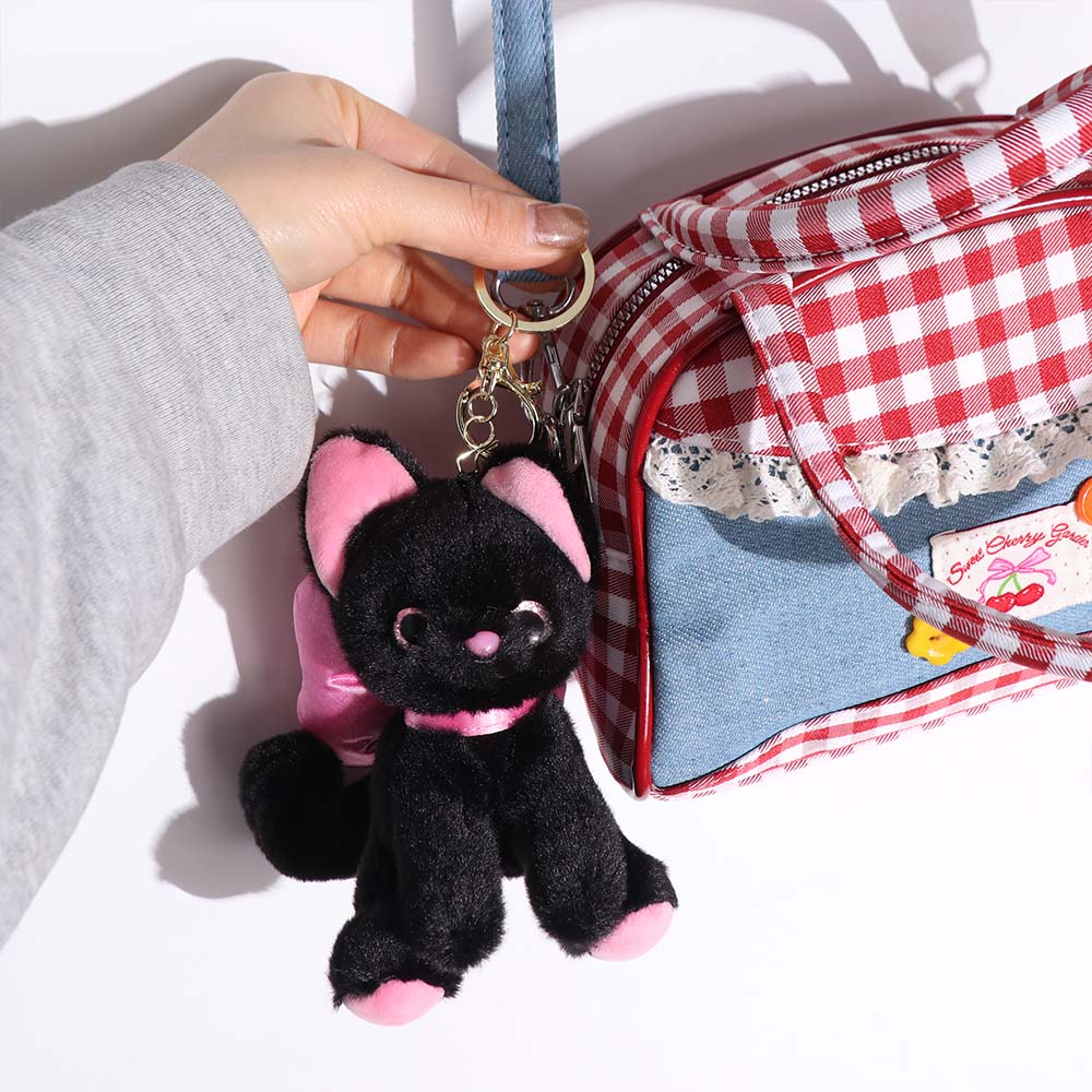 Plushies Doll Kitty Keyring Doll Soft Stuffed Doll Keychain Bow Cat Plush Keychain Kid Girl Boy