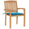 VidaXL Chaises de jardin empilables avec coussins 8 pcs Teck solide