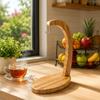 Banana Holder Bamboo Fruit Rack Storage for Kitchen, Living Room