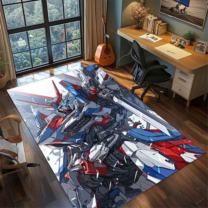 Gundam Home Decor Large Area Rug Non Slip Washable Floor Mat Bedroom Gamer