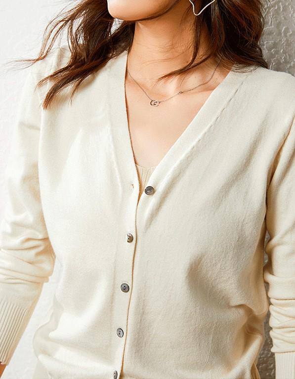 Plus Size V-Neck Cardigan Sweater for Women - Solid Color Knitted Top, Fits Up to 180 Pounds