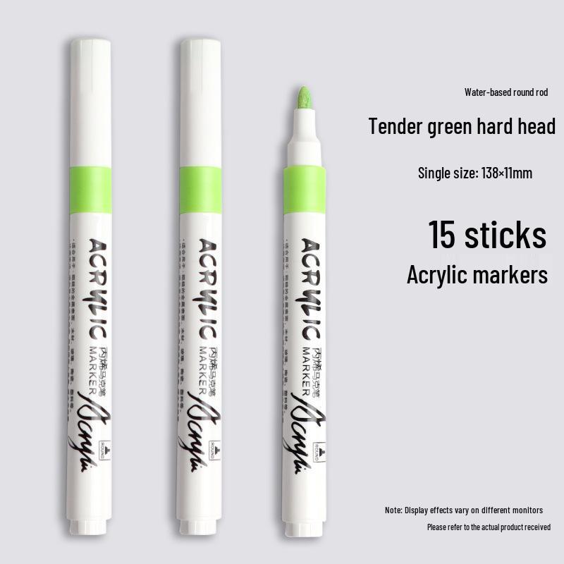 Black Acrylic Marker & Watercolor Brush Pen for Elementary Art - Washable & Layerable Colors for Kindergarten Drawing