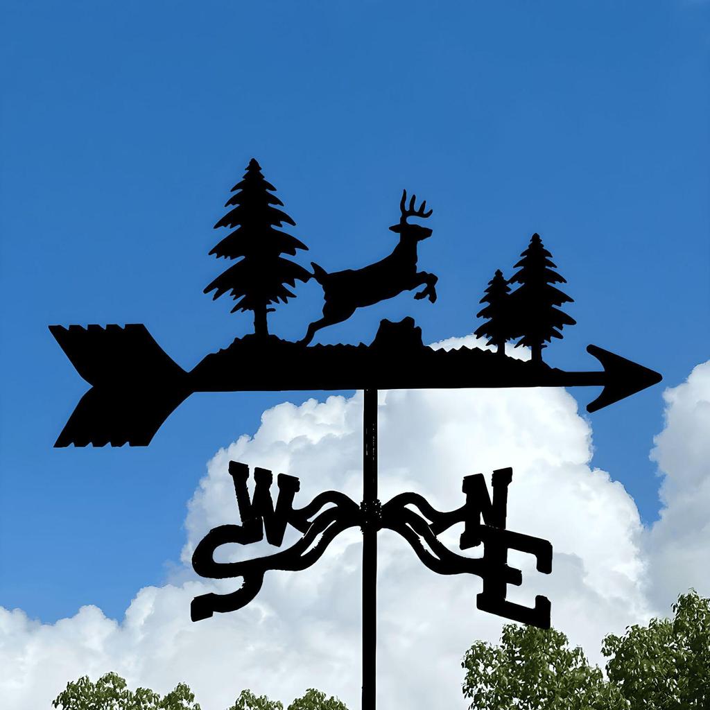 Decorative Iron Weather Vane - Outdoor Metal Roof Ornament