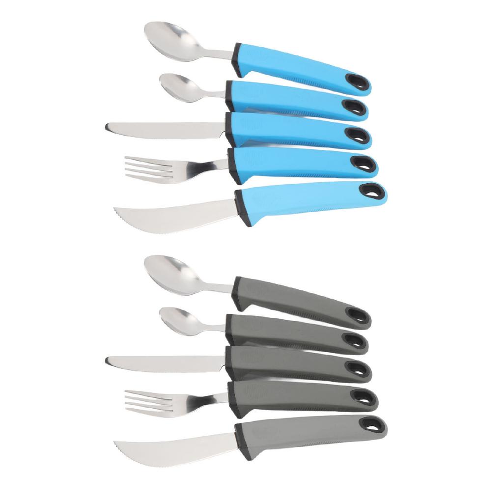 5pcs Adaptive Cutlery Set Anti Shake Adaptive Utensils Set Adaptive Flatware Set with Nonslip Handle