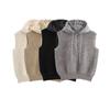 2024 Autumn Women's Casual Knit Half-Zip Hooded Vest
