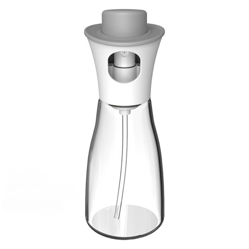 Láhev s rozprašovačem lisovaného typu, láhev na koření, prachotěsná, skleněná nádoba na olej s kontrolou oleje, velký kalibr, láhev s rozprašovačem na vaření a grilování