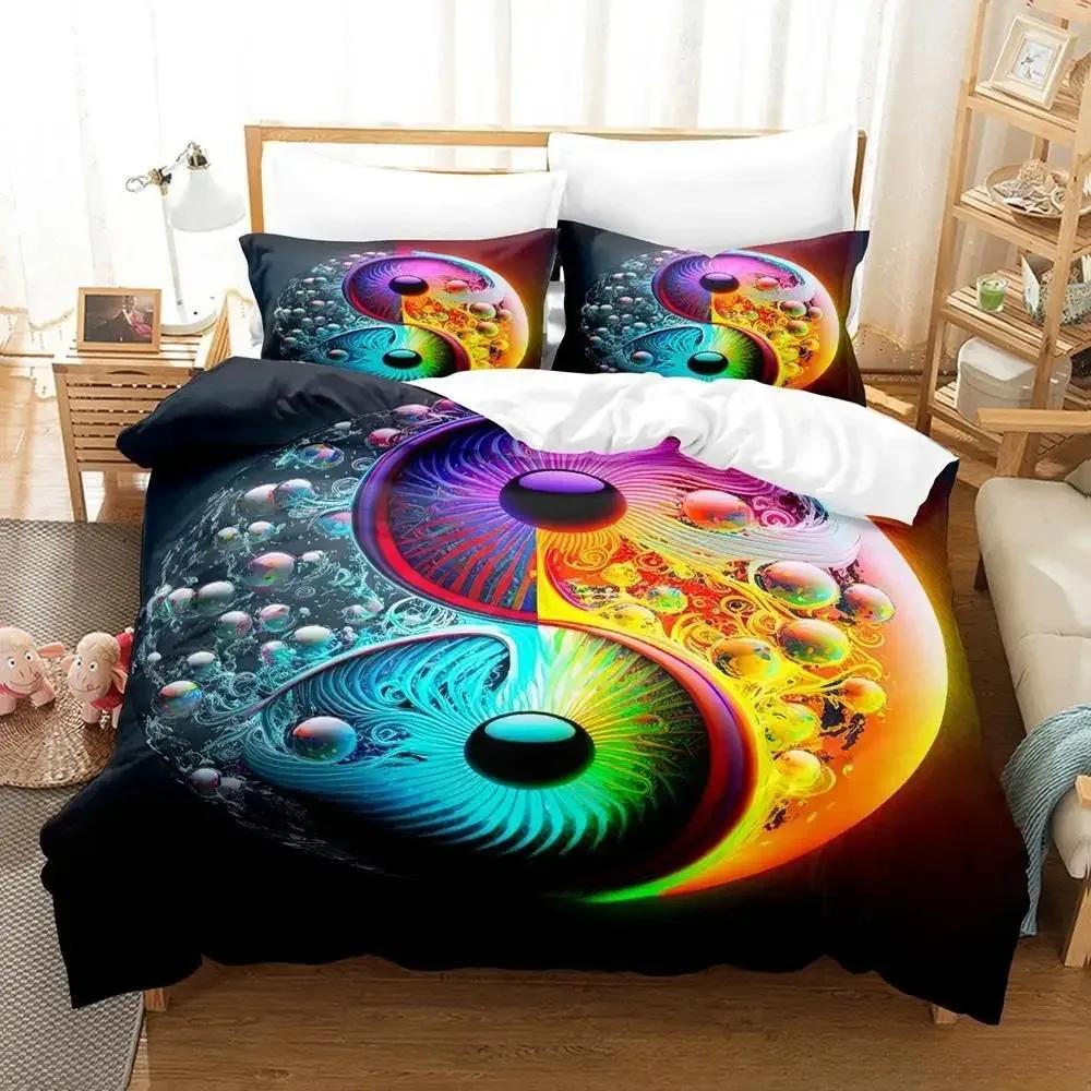 Colorful Yin and Yang Made of Color Combinations Bedding Set Single Twin Full Queen King Size Adult Kid Bedroom Duvet Cover Sets