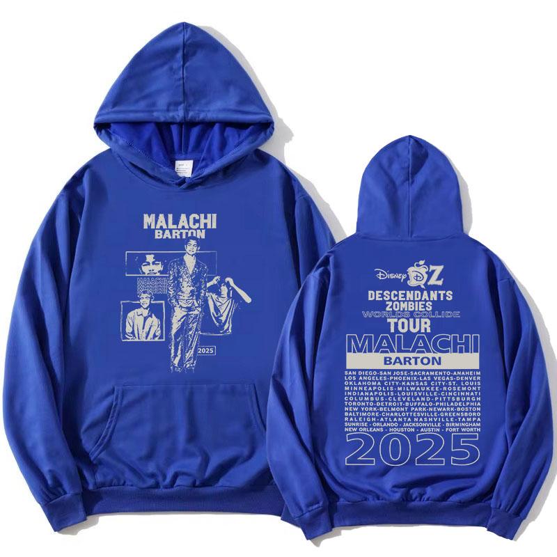 Actor Malachi Barton Hoodies Zombies Worlds Collide Tour 2025 Sweatshirts Fashion Unisex Streetwear Long Sleeve Women Pullovers