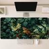 Desk Mat Vintage Golden Tropical Jungle Leaf Print Stitched Edge Anti‑Slip Rubber Base for Gaming Working Home Office Table Use
