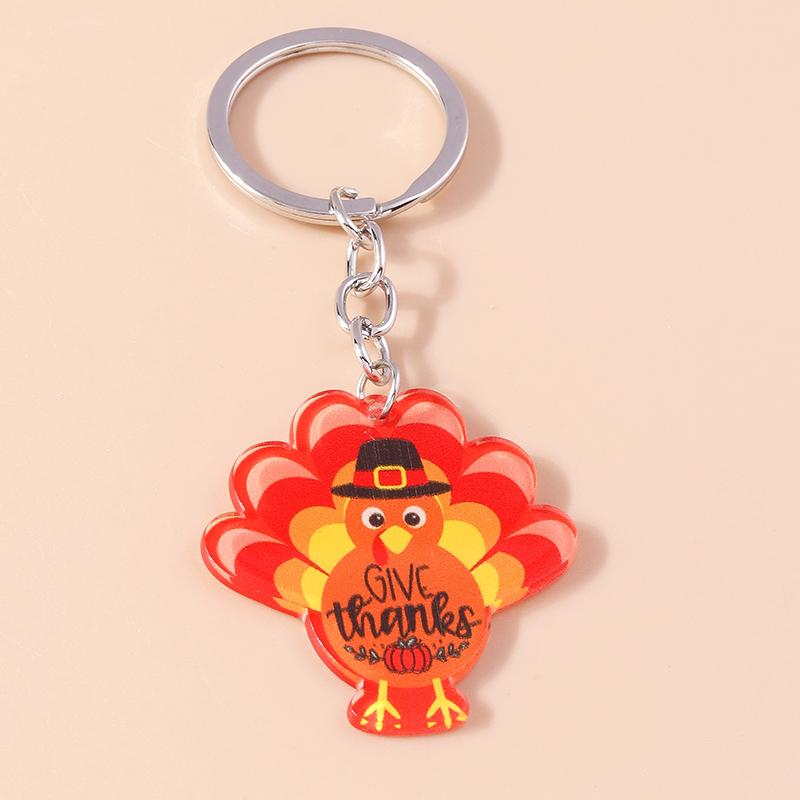 Cute Resin Animal Dinosaur Keychain Turkey Key Ring Pendants for Car Key Holder Women Girls Handbag Decor DIY Key Chain Gift