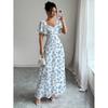 Europe, America 2026 Summer New Printing Bat Sleeve French Elegant and Comfortable Chiffon Dress Women